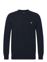 Lyle & Scott - Cotton Merino Crew Neck Jumper - Apvalios apykaklės megztinis - Tamsiai mėlyna