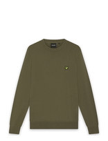 Lyle & Scott - Cotton Merino Crew Neck Jumper - Apvalios apykaklės megztinis - Chaki spalva