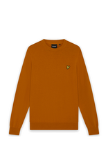 Lyle & Scott - Cotton Merino Crew Neck Jumper - Apvalios apykaklės megztinis - Oranžinė