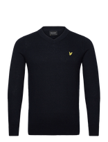 Lyle & Scott - Cotton Merino V Neck Jumper - V formos iškirptės megztinis - Tamsiai mėlyna