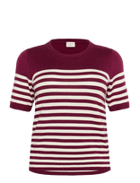 Kaffe Curve - Kclizzy Striped Pullover - Megztinis - Burgundiška splava
