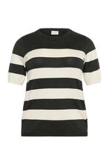 Kaffe Curve - Kclizzy Striped Pullover - Megztinis - Juoda