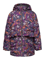 Mikk-line - Long Puffer Jacket Aop Rec. - Striukė - Tamsiai mėlyna