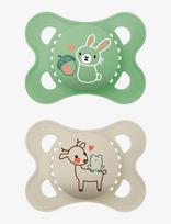 MAM - Mam Original 0-6M Silicone Neutral - Čiulptukas - Marga / raštuota