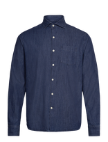 Oscar Jacobson - Reg Fit Wide Spread C Dark Indigo - Džinsiniai marškiniai - Mėlyna