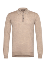 Oscar Jacobson - Melvin Poloshirt - Polo marškinėliai ilgomis rankovėmis - Smėlio