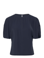 French Connection - Carmen Crepe Flare Sleeve Top - Marškinėliai trumpomis rankovėmis - Tamsiai mėlyna