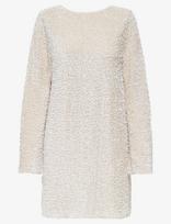 ONLY - Onlanika Sequins Ls Bow Dress Wvn Cs - Trumpa suknelė - Balta