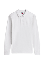 Tommy Jeans - Tjm Slim Placket Polo Ls Ext - Marškinėliai ilgomis rankovėmis - Pilka