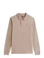 Tommy Jeans - Tjm Slim Placket Polo Ls Ext - Marškinėliai ilgomis rankovėmis - Smėlio