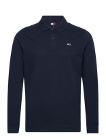 Tommy Jeans - Tjm Slim Placket Polo Ls Ext - Marškinėliai ilgomis rankovėmis - Tamsiai mėlyna