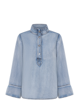 My Essential Wardrobe - Hilmamw 171 Boxy Blouse - Džinsiniai marškiniai - Mėlyna