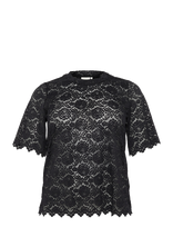 Kaffe Curve - Kcjaida Lace T-Shirt - Marškinėliai trumpomis rankovėmis - Juoda