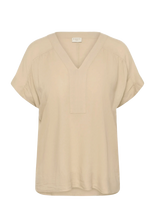 Kaffe Curve - Kcmille Wing Sl Blouse - Marškinėliai trumpomis rankovėmis - Smėlio