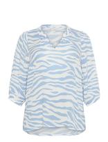Kaffe Curve - Kcedina Ami Blouse - Marškinėliai ilgomis rankovėmis - Mėlyna