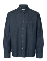 Selected - Slmclaus-Carlo Reg Denim Ls Shirt Noos - Džinsiniai marškiniai - Tamsiai mėlyna