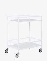 House Nordic - Rasa - Bar Trolley, 2 White Shelves, White Frame 68X40X79 Cm - Stalo vežimėlis - Balta
