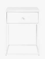 House Nordic - Rasa - Side Table, 1 Drawer, White, White Frame 40X40X55 Cm - Mažas staliukas - Balta