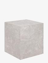 House Nordic - Sia - Side Table, Marble Look, Beige, 40X40X45 Cm - Mažas staliukas - Pilka