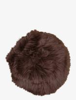 House Nordic - Disa - Lambskin Seat, Brown, Real Lambskin, Ø35 Cm - Kėdžių pagalvėlė - Ruda