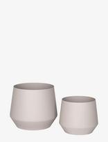 House Nordic - Berit - Flowerpot, Steel, Sand, Set Of 2 - Gėlių vazonas - Balta