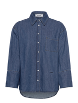 Tomorrow - Trw-Jane Oversize Denim Shirt Wash - Džinsiniai marškiniai - Tamsiai mėlyna