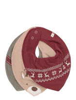 Pippi - Bandana Bib Uni -Aop (3-Pack) - Seilinukas - Raudona