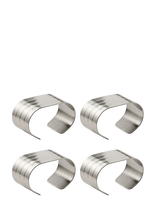 Aida - Raw Napkin Holder Matte Steel  4 Pcs Giftbox - Servetėlių žiedai ir laikikliai - Sidabro
