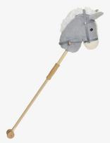 Teddykompaniet - Hobby Horse, Grey, Detachable, 100Cm - Žaislai su ratukais - Pilka