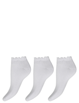 Decoy - Decoy Sneaker W Pattern 3-Pack - Futbolo kojinės iki kulkšnių - Balta
