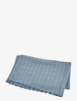 Smallstuff - Baby Blanket, Fishbone, Merino Wool, Soft Blue - Kūdikių antklodė - Mėlyna