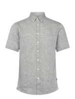 Lindbergh Black - Soft Linen Shirt S/S - Modern Fit - Marškiniai trumpomis rankovėmis - Žalia