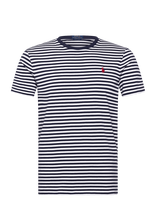 Polo Ralph Lauren - Custom Slim Fit Striped Jersey T-Shirt - Marškinėliai trumpomis rankovėmis - Tamsiai mėlyna