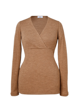 Boob - Merino Wool Ribbed Top - Megztinis - Ruda