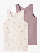 Name It - Nmftank Top 2P Barely Pink Bow Noos - Marškinėliai be rankovių - Rožinė