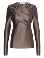 Day Birger Et Mikkelsen - Kira - Glossy Stretch - Marškinėliai ilgomis rankovėmis - Ruda