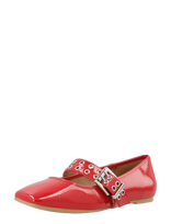 Bianco - Biarose Karré Mary Jane Flat Faux Leather - Mary Jane bateliai - Raudona