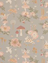 Majvillan - Wallpaper Old Garden Gentle Bluegrey - Tapetai - Mėlyna