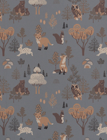Majvillan - Wallpaper Deep Forest Midnight Blue - Tapetai - Mėlyna