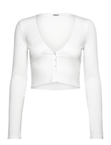 Björn Borg - Alice Stenlöf Cropped Rib Cardigan - Sportinė palaidinė ilgomis rankovėmis - Balta