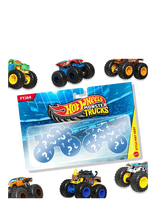 Hot Wheels - Monster Trucks Demolition Doubles, 2-Pack Of 1:64 Scale Toy Trucks (Styles May Vary) - Žaislinis automobilis - Marga / raštuota