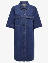ONLY - Onlbelle S/S Button Dress Dnm Gua Noos - Marškininė suknelė - Mėlyna