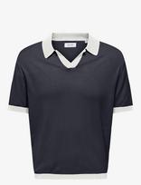 ONLY & SONS - Onsadrian Reg 12 Ss Contrast Polo Knit - Marškinėliai trumpomis rankovėmis - Tamsiai mėlyna
