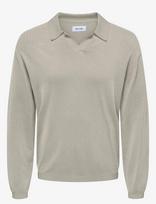 ONLY & SONS - Onsadrian Reg 12 Ls Contrast Polo Knit - Marškinėliai ilgomis rankovėmis - Kreminė spalva