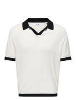 ONLY & SONS - Onsadrian Reg 12 Ss Contrast Polo Knit - Marškinėliai trumpomis rankovėmis - Balta