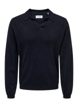 ONLY & SONS - Onsadrian Reg 12 Ls Contrast Polo Knit - Marškinėliai ilgomis rankovėmis - Tamsiai mėlyna