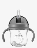Mininor - Straw Bottle Tritan - Kūdikių buteliukas - Pilka