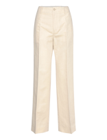 Filippa K - Relaxed Straight Cotton Linen - Lininės kelnės - Kreminė spalva