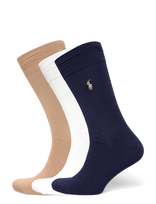 Polo Ralph Lauren - Cotton-Blend Trouser Sock 3-Pack - Įprastos kojinės - Balta