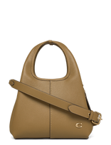 Coach - Polished Pebble Leather Lana Shoulder Bag 23 - Rankinė - Chaki spalva